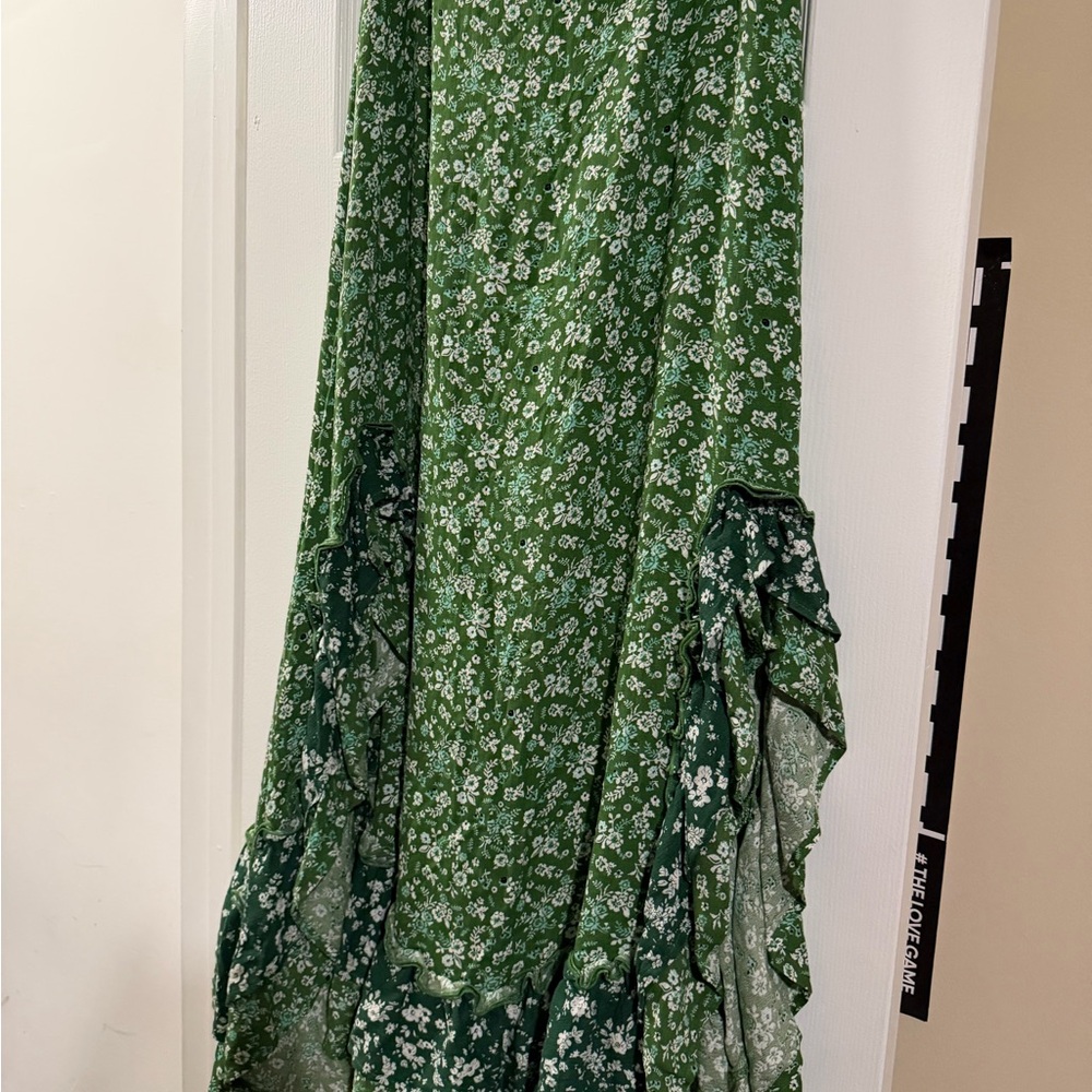 Boutique Green Floral Maxi Skirt L NWT - Picture 2 of 4